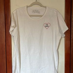 Embroidered Nasty Woman Heart white tee